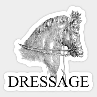 Dressage Horse Illustration with Text Sticker